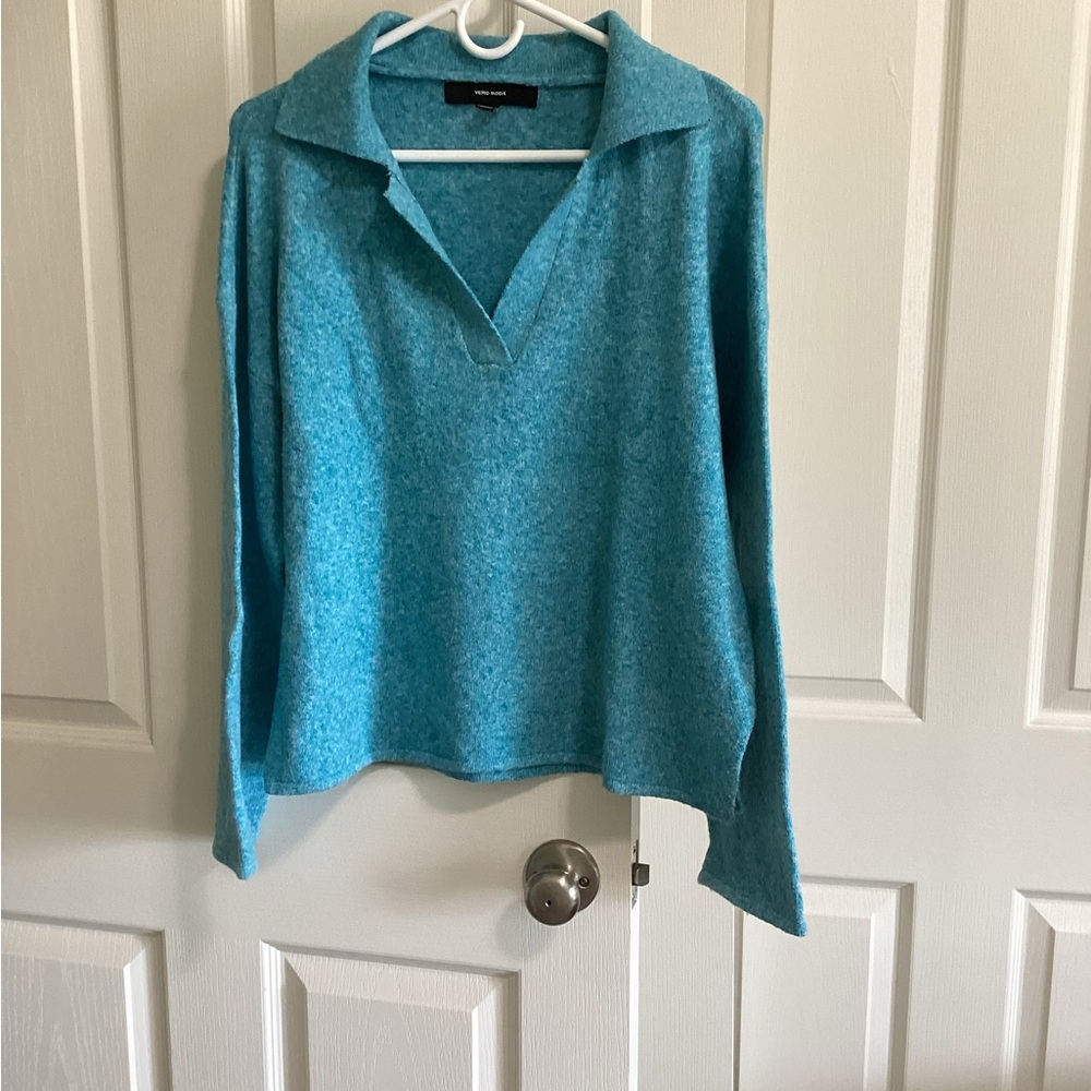 Vero Moda Turquoise Women's Sweater V-Neck